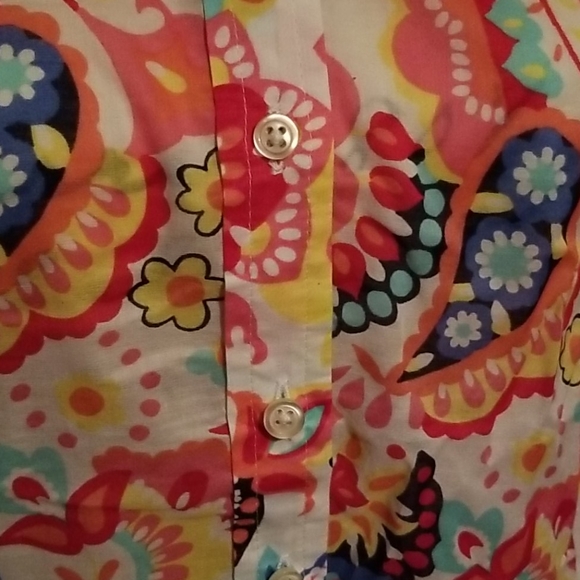 NWT Women's Talbots XLP Multicolor Button Up Top - Picture 2 of 6